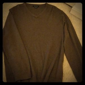 Men's Stucture chocolate brown v-neck sweater